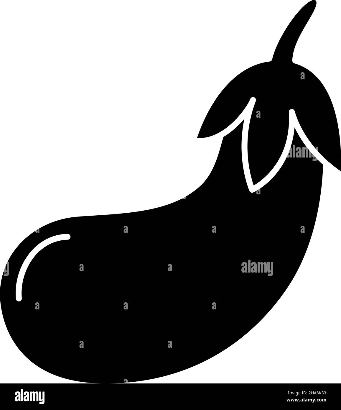 Eggplant Glyph Icon Vegetable Vector Stock Vector Image & Art Alamy