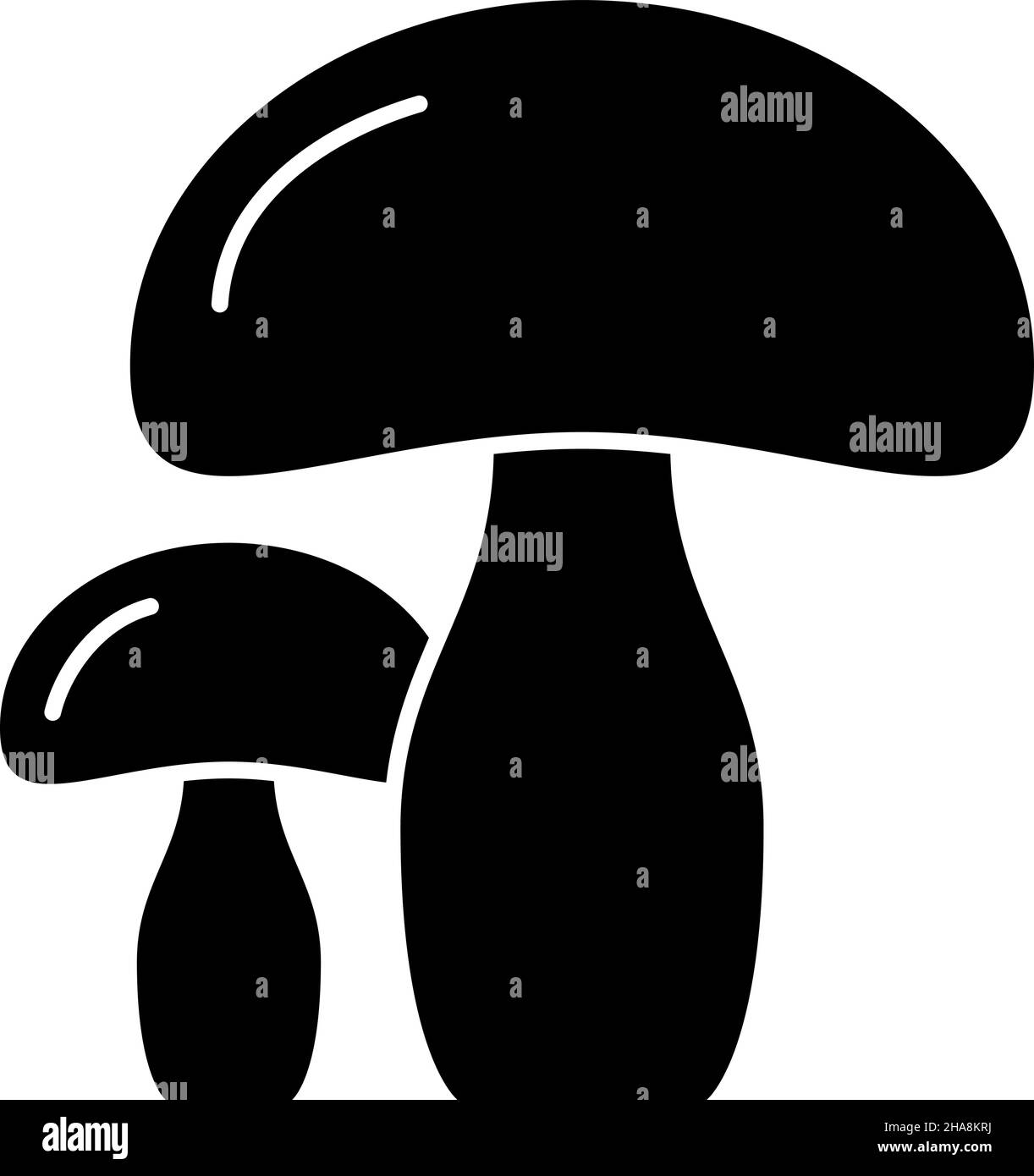 Mushroom Glyph Icon Fruit Vector Stock Vector