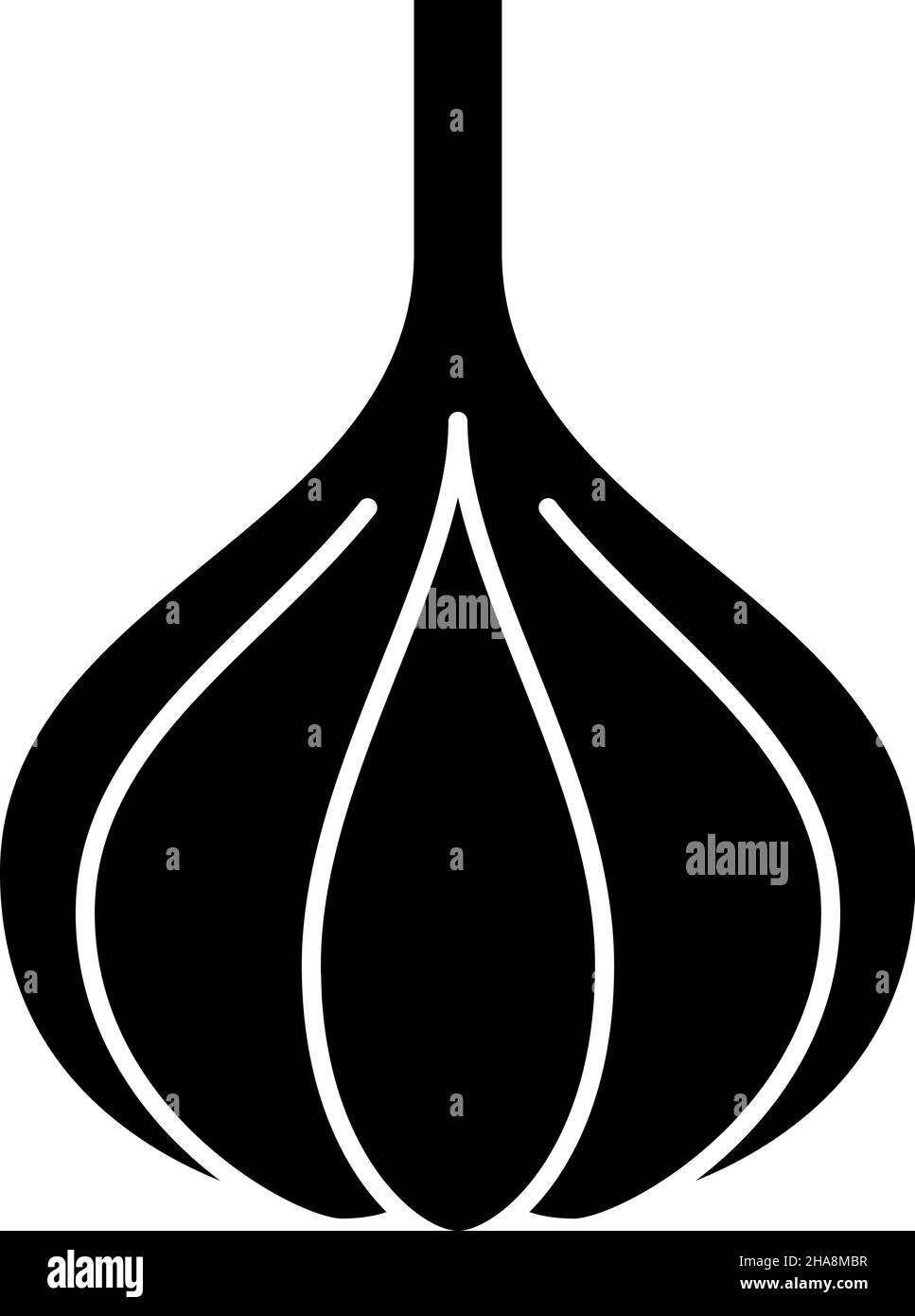 Garlic Glyph Icon Vegetable Vector Stock Vector