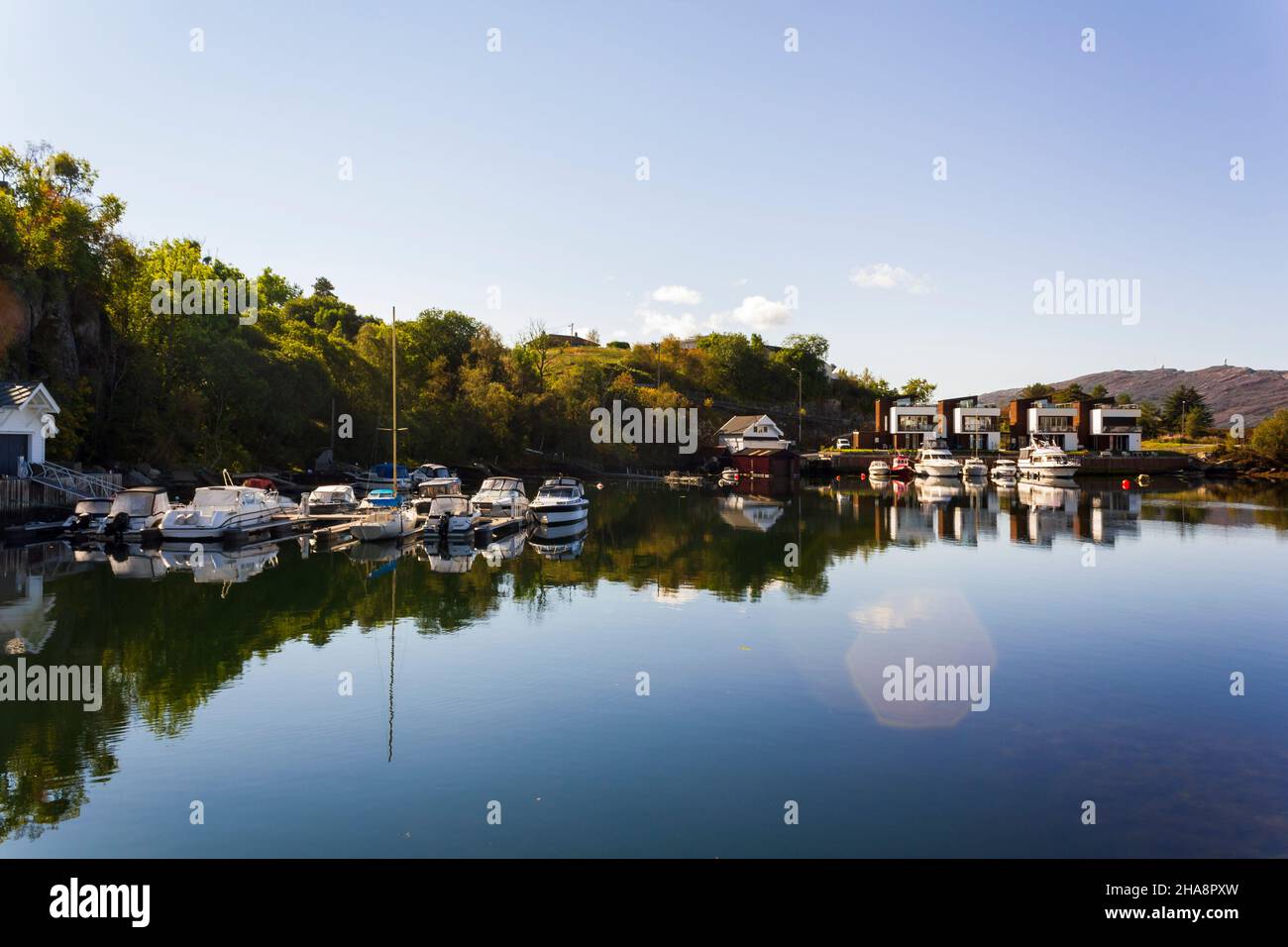 Residential area in Norway with houses facing the sea Stock Photo - Alamy