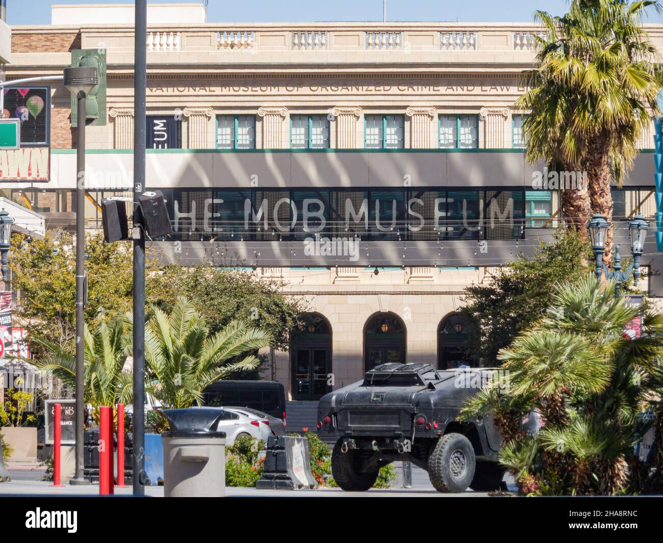 Las Vegas, MAR 5 2021 - Exterior view of The Mob Museum Stock Photo