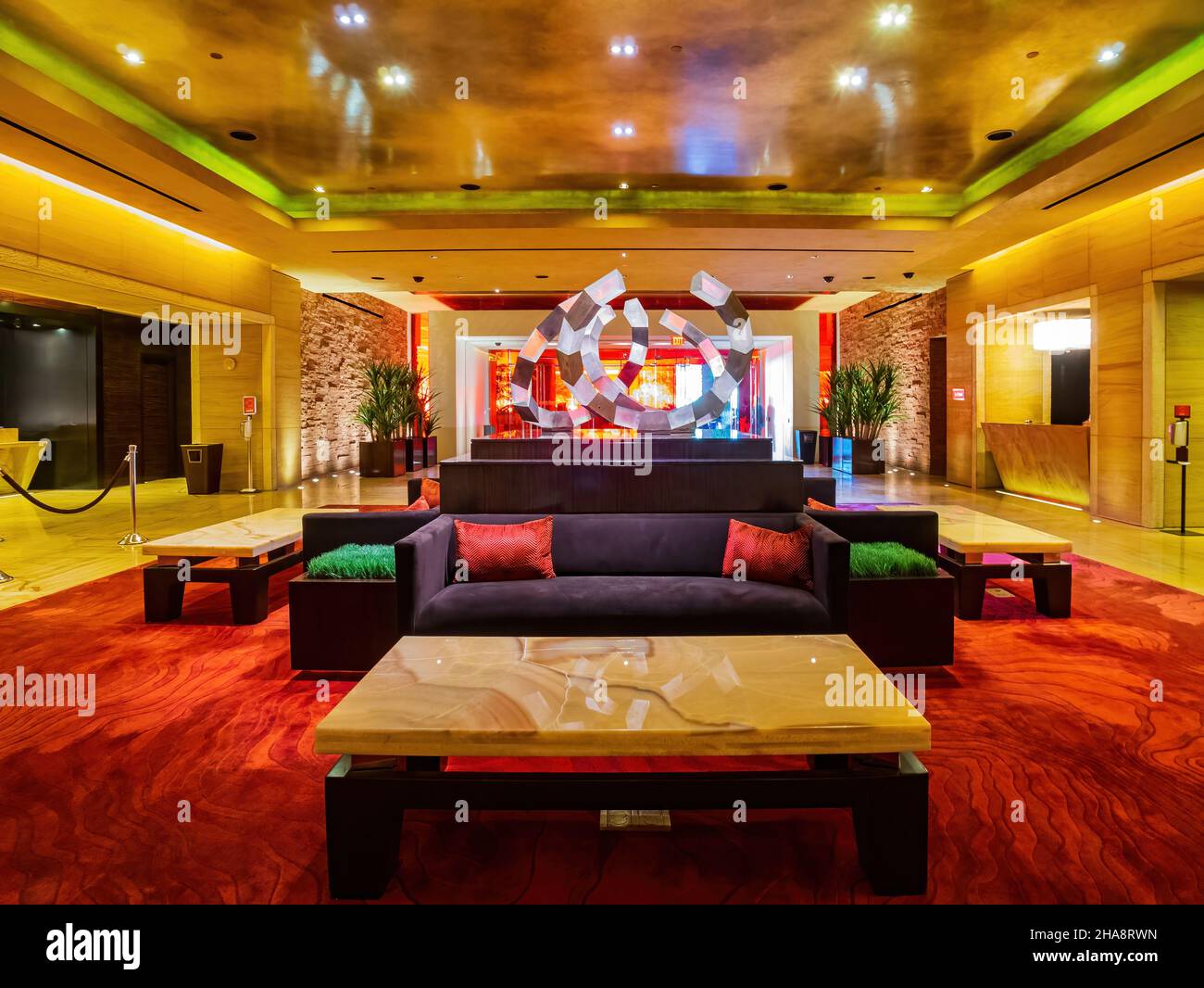 Red Rocks Indoor Las Vegas, MAY 5 2021 - Interior view of the Red Rock Casino Resort and ...