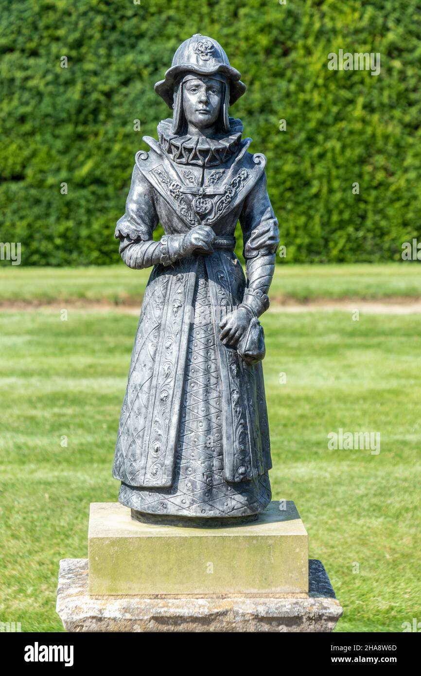 statue in the rose garden at Batemans Rudyard Kiplings house now owned by the national trust in burwash East Sussex Stock Photo