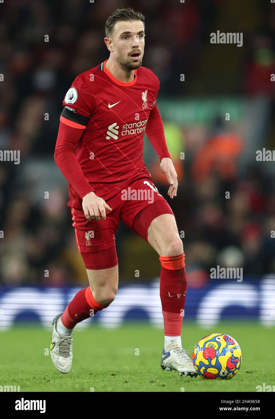 Liverpool, England, 11th December 2021.  Jordan Henderson of Liverpool during the Premier League match at Anfield, Liverpool. Picture credit should read: Darren Staples / Sportimage Credit: Sportimage/Alamy Live News Stock Photo