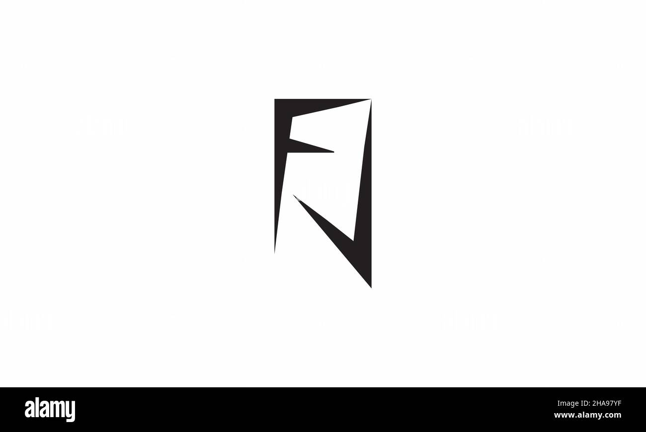 Outstanding professional elegant trendy awesome artistic black and white color JF FJ initial based Alphabet icon logo. Stock Vector