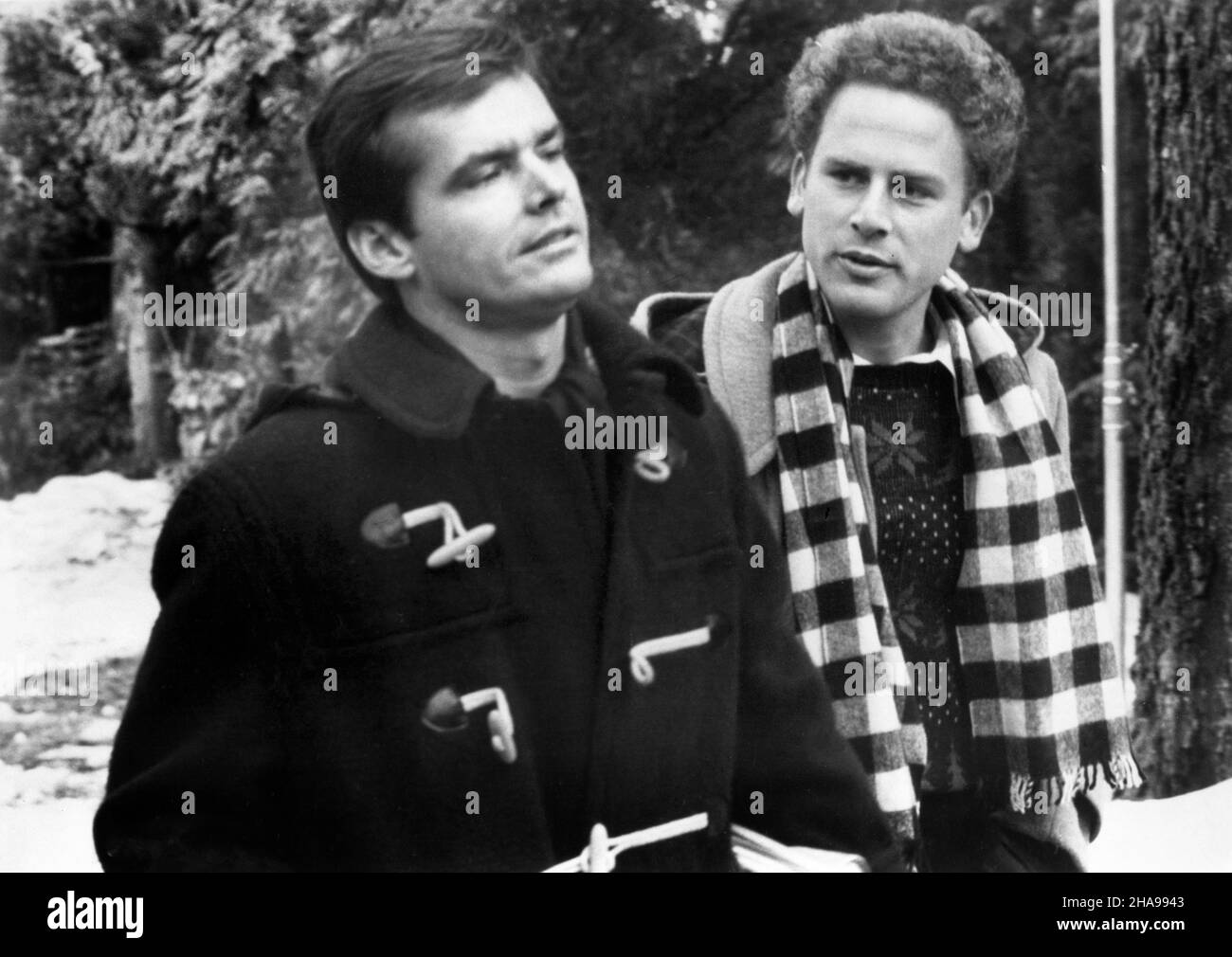 Jack Nicholson, Art Garfunkel, on-set of the Film, 'Carnal Knowledge', AVCO Embassy Pictures, 1971 Stock Photo