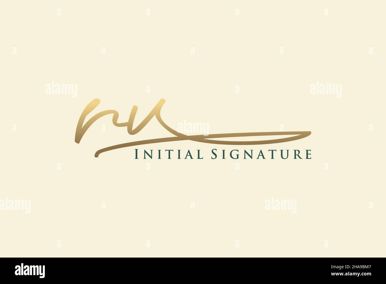 RV Letter Signature Logo Template elegant design logo. Hand drawn Calligraphy lettering Vector illustration. Stock Vector