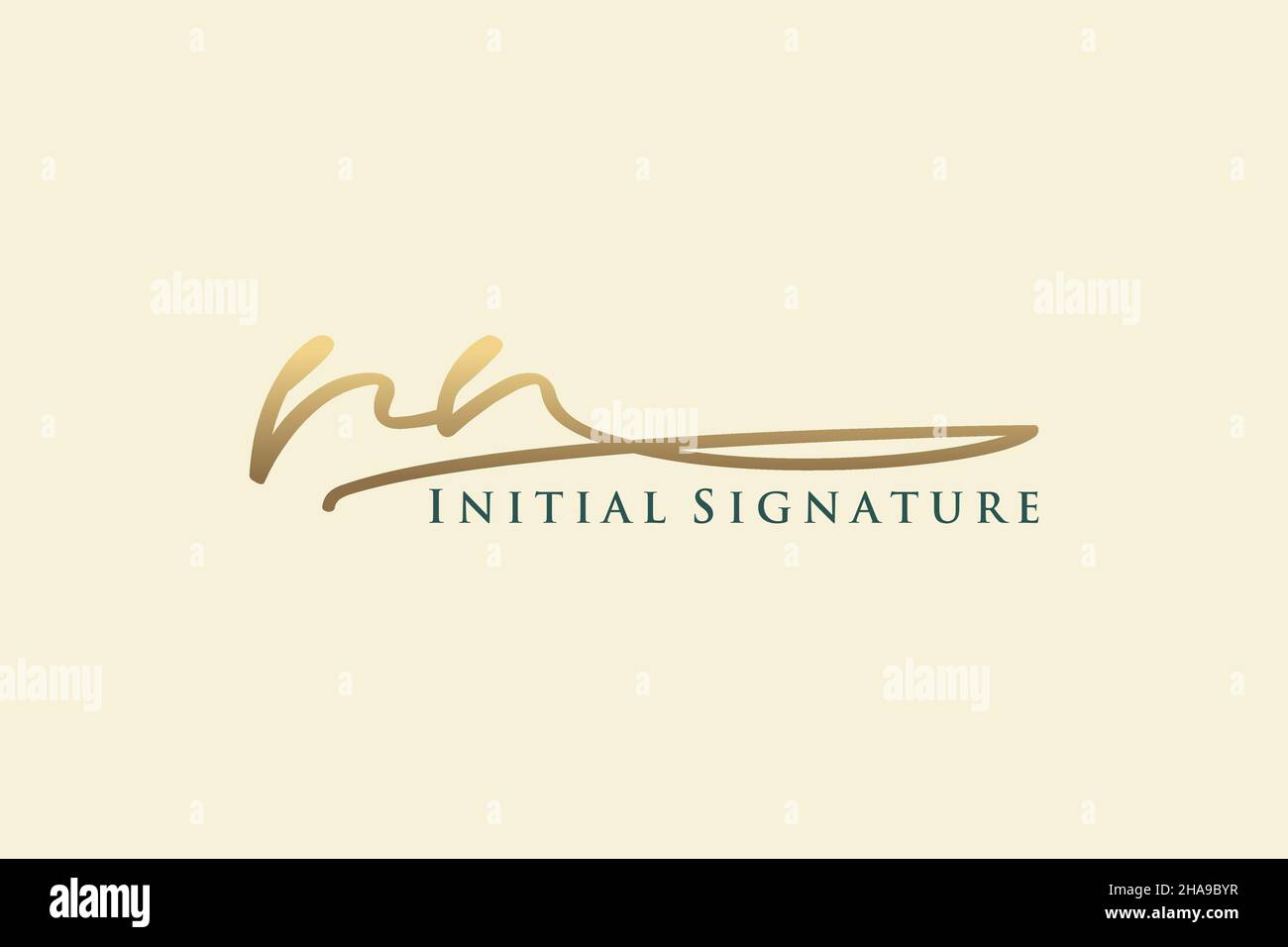 RN Letter Signature Logo Template elegant design logo. Hand drawn Calligraphy lettering Vector illustration. Stock Vector
