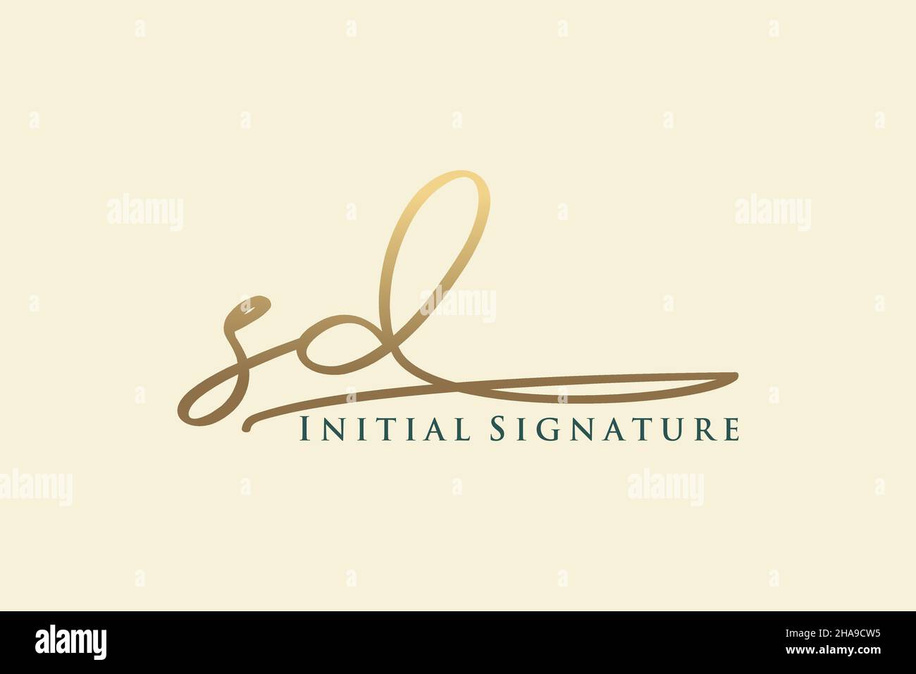 SD Letter Signature Logo Template elegant design logo. Hand drawn Calligraphy lettering Vector illustration. Stock Vector