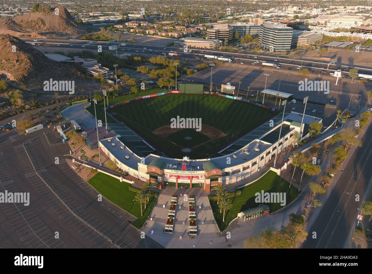 An aerial view of Tempe Diablo Stadium, Tuesday, Mar. 2, 2021, in Tempe