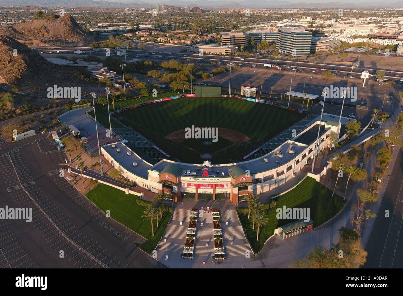 Los Angeles Angels Unsigned Angel Stadium Exterior View Photograph