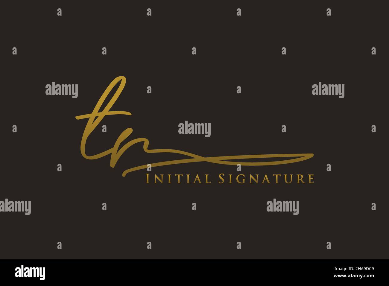 TR Letter Signature Logo Template elegant design logo. Hand drawn Calligraphy lettering Vector illustration. Stock Vector
