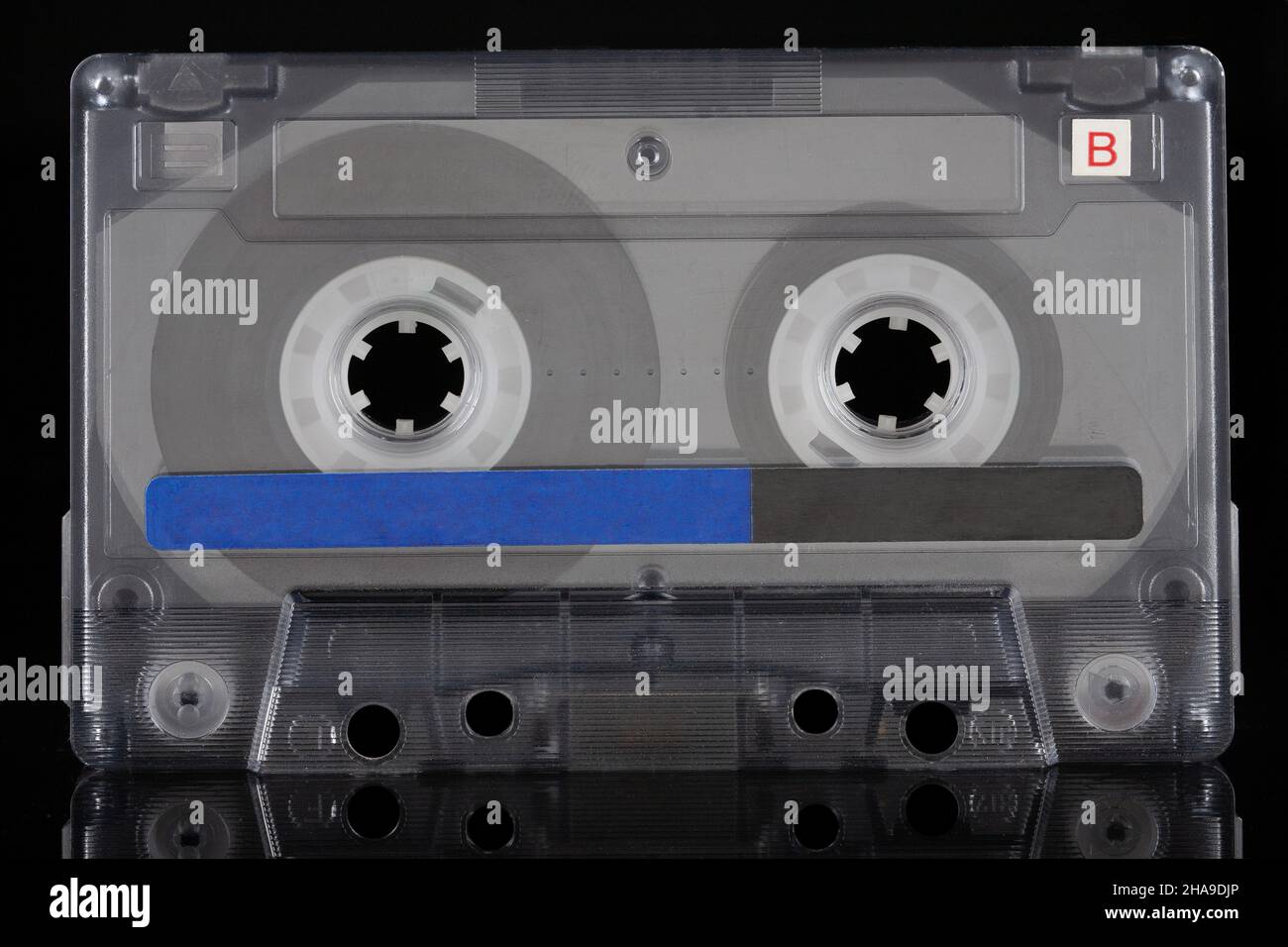 Retro Vintage Compact Cassette B - Side On Black Background Stock Photo ...