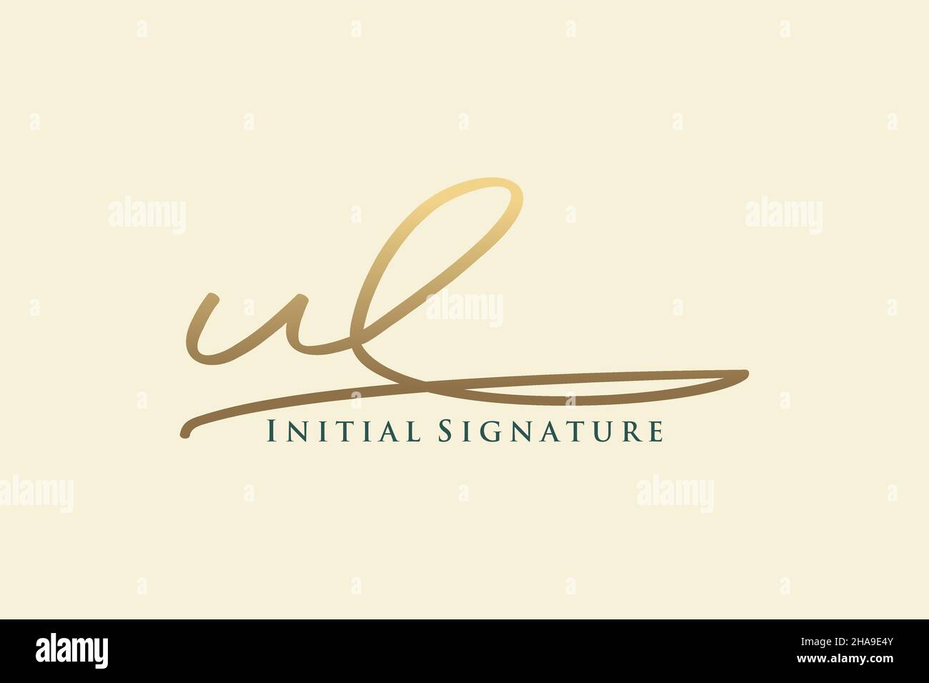 UL Letter Signature Logo Template elegant design logo. Hand drawn Calligraphy lettering Vector illustration. Stock Vector