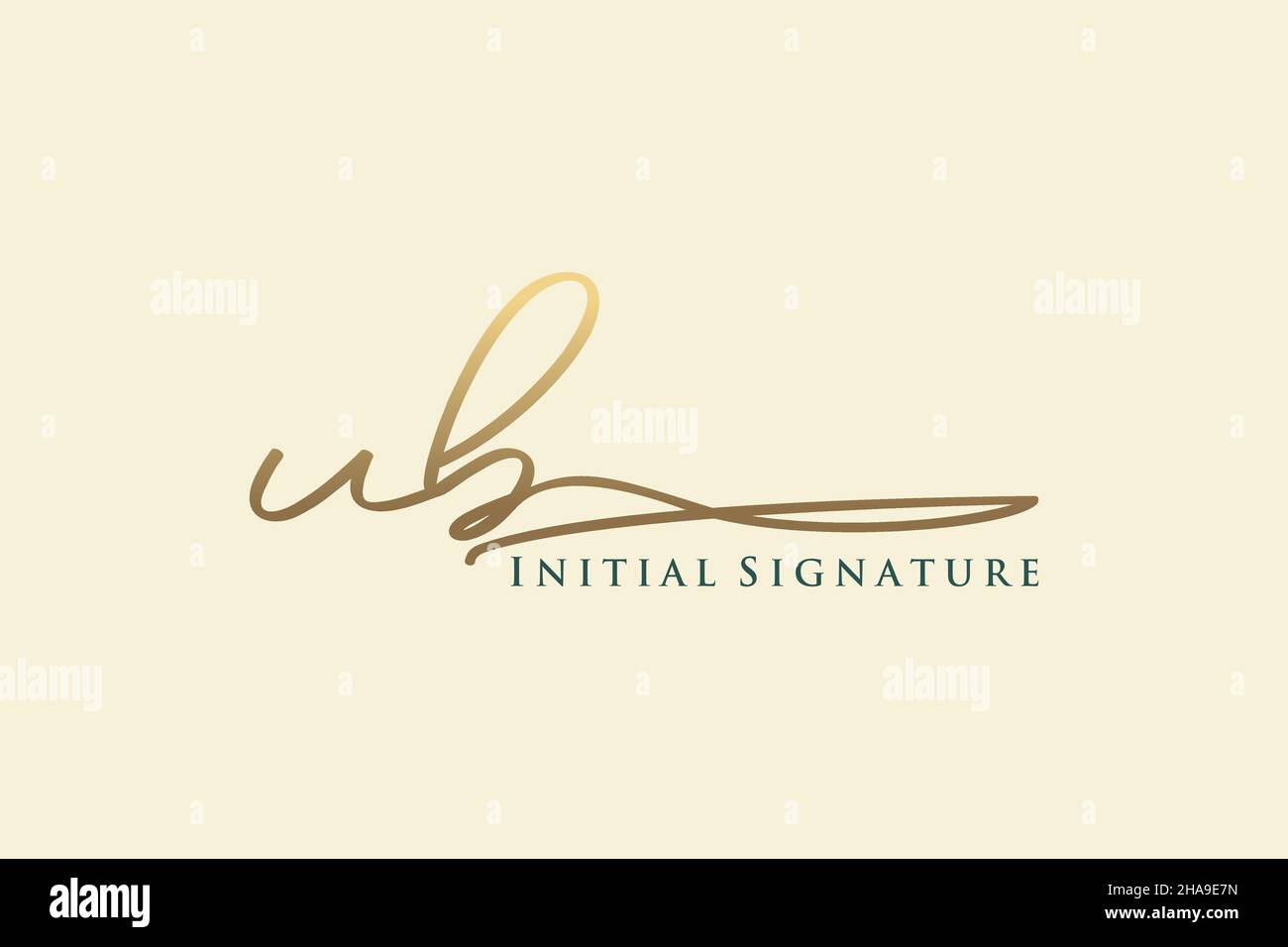 UB Letter Signature Logo Template elegant design logo. Hand drawn Calligraphy lettering Vector illustration. Stock Vector