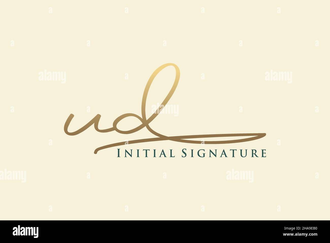 UD Letter Signature Logo Template elegant design logo. Hand drawn Calligraphy lettering Vector illustration. Stock Vector