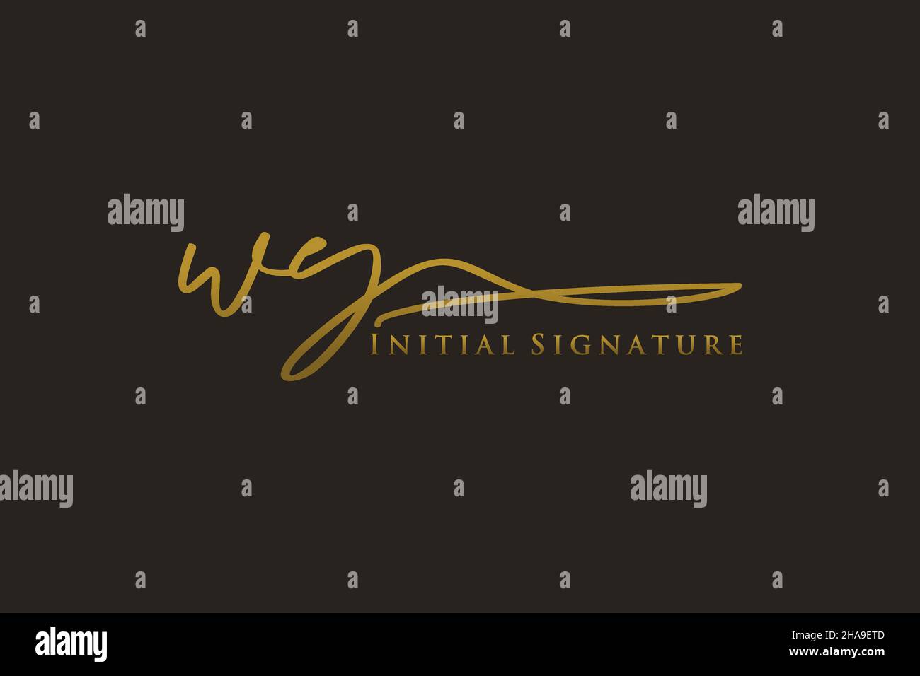 WY Letter Signature Logo Template elegant design logo. Hand drawn Calligraphy lettering Vector illustration. Stock Vector