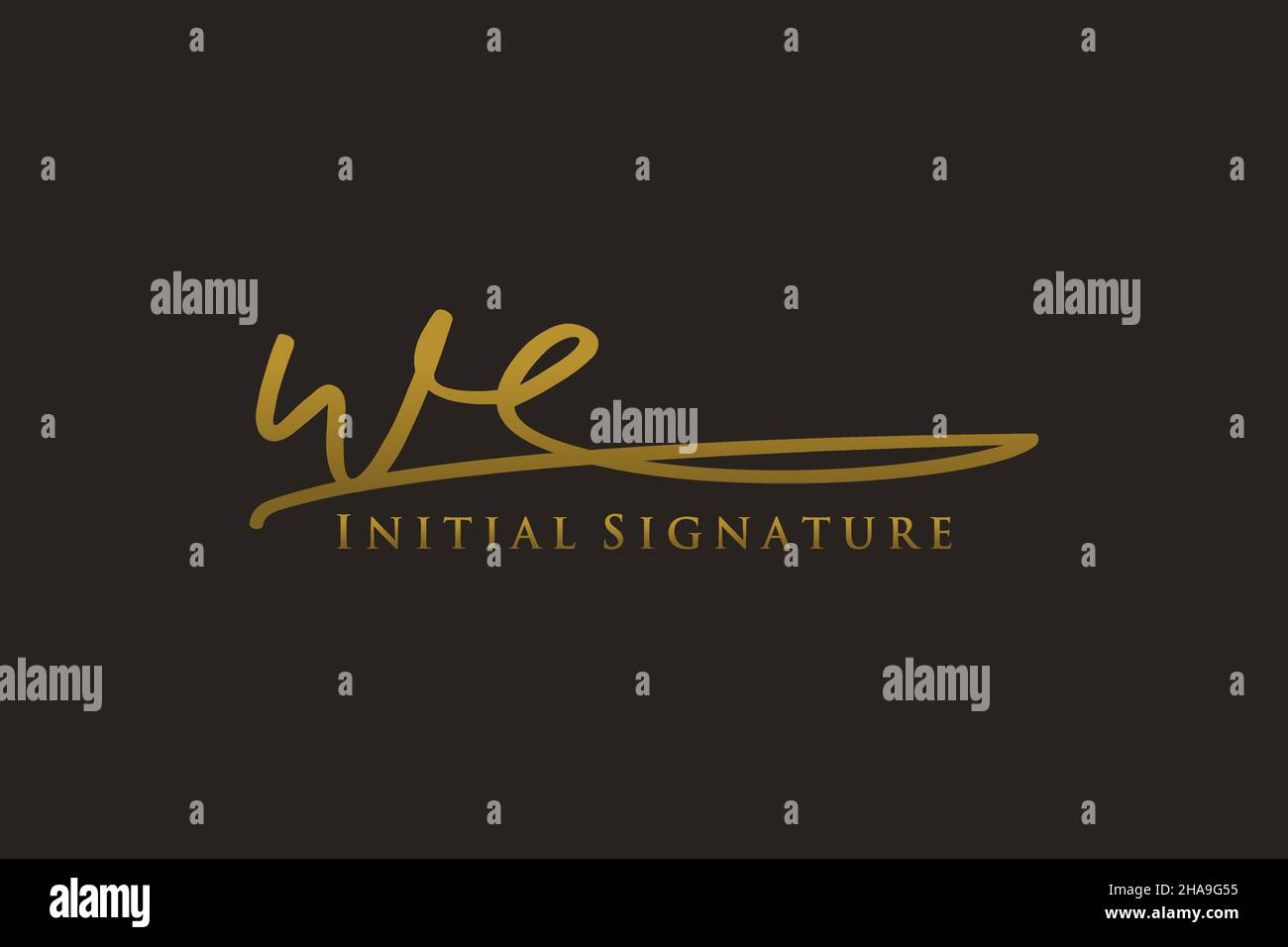 WE Letter Signature Logo Template elegant design logo. Hand drawn ...