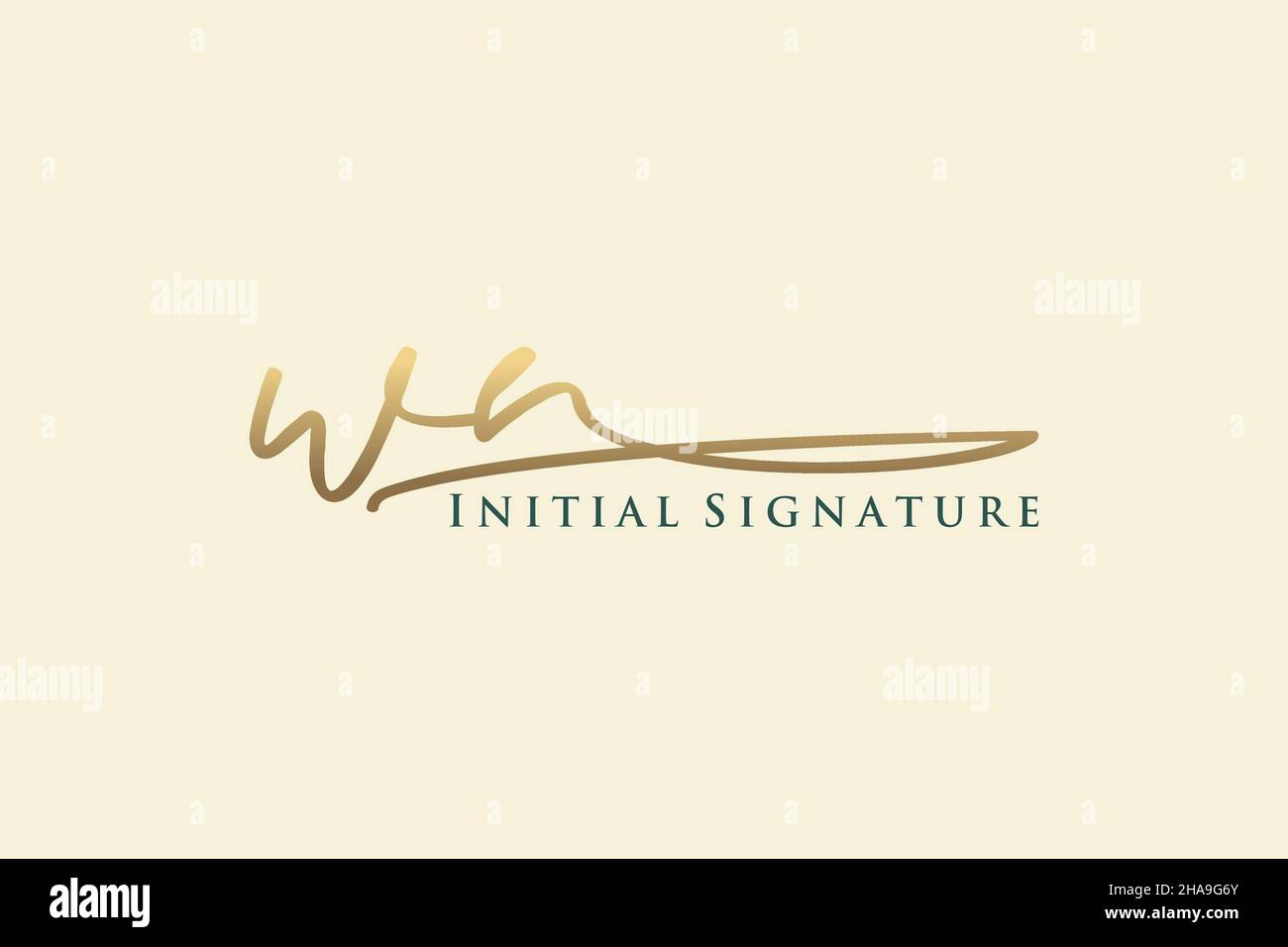 WN Letter Signature Logo Template elegant design logo. Hand drawn Calligraphy lettering Vector illustration. Stock Vector