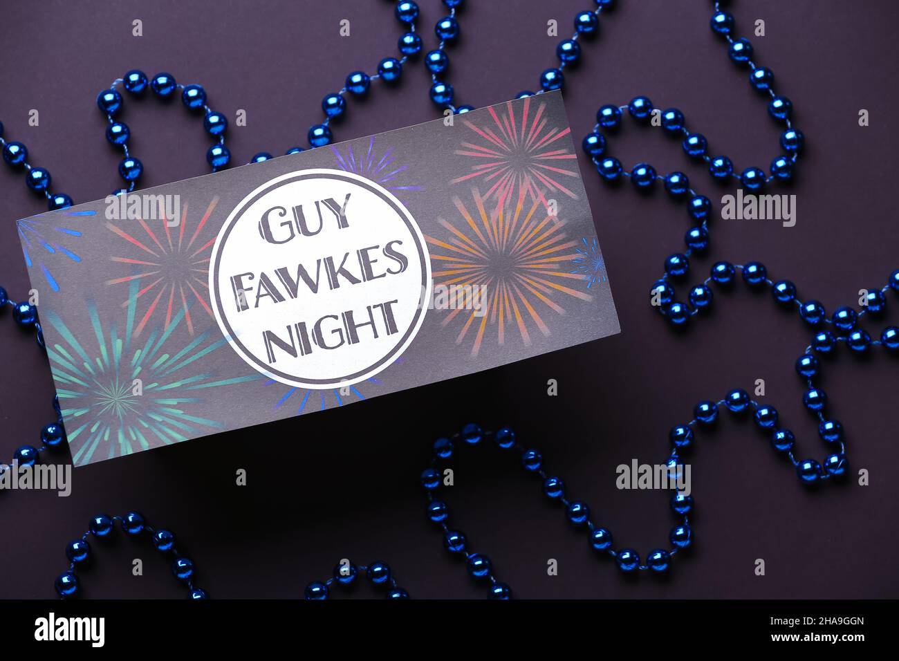 Greeting card for Guy Fawkes night on dark background Stock Photo - Alamy