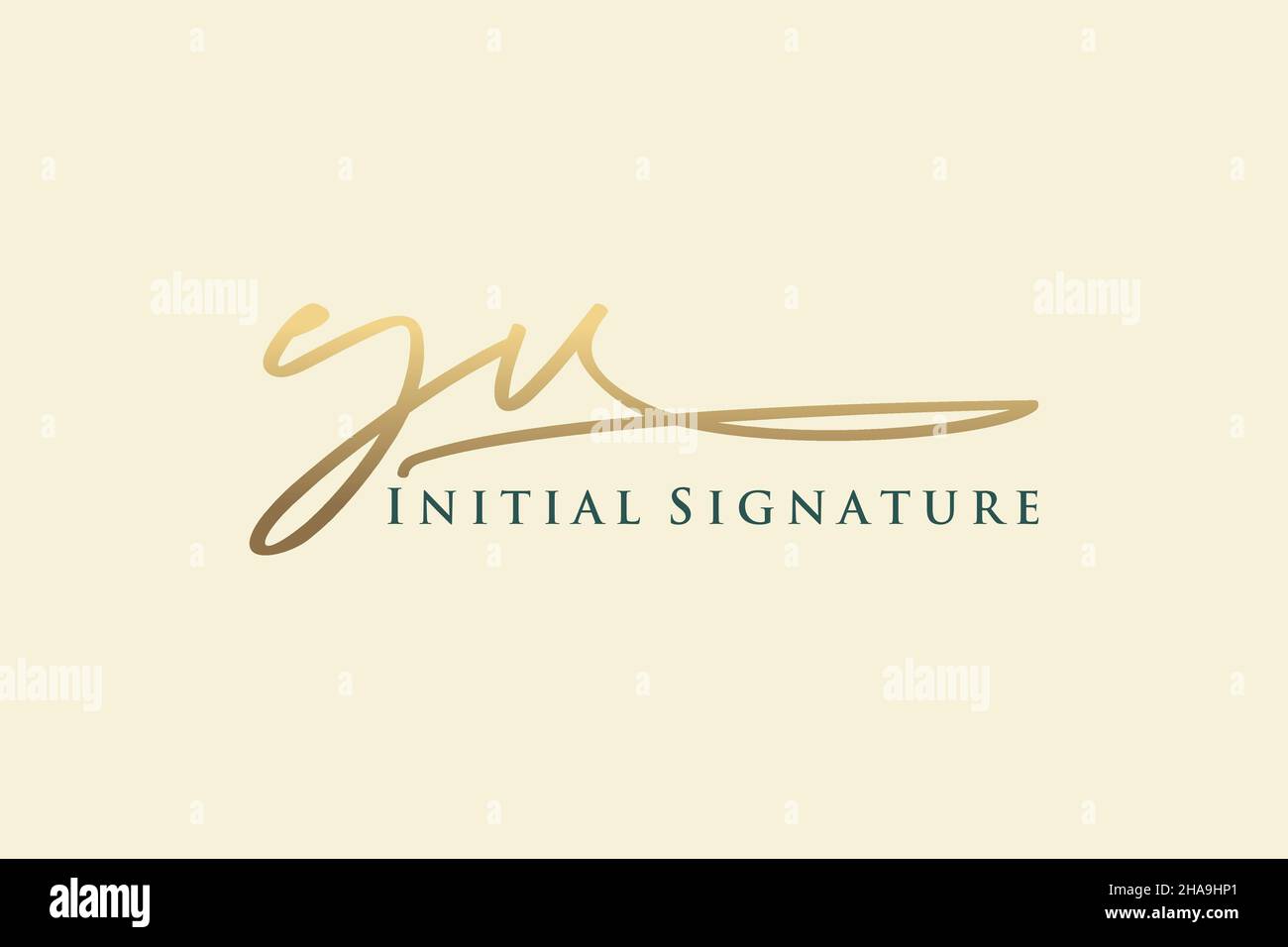 YV Letter Signature Logo Template elegant design logo. Hand drawn Calligraphy lettering Vector illustration. Stock Vector