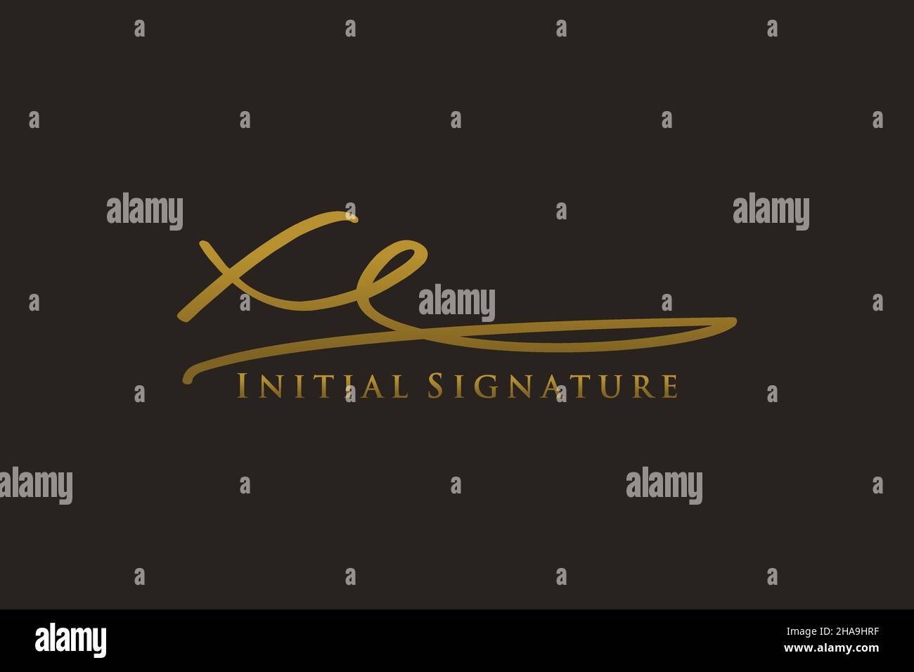XE Letter Signature Logo Template elegant design logo. Hand drawn Calligraphy lettering Vector illustration. Stock Vector