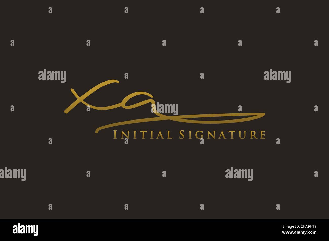 XA Letter Signature Logo Template elegant design logo. Hand drawn Calligraphy lettering Vector illustration. Stock Vector