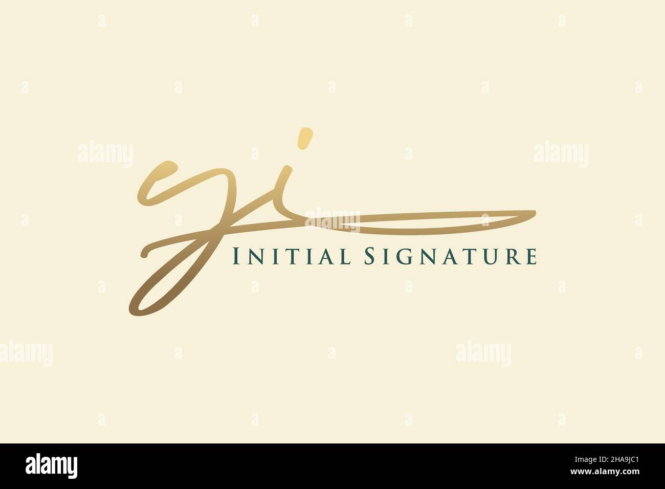 YI Letter Signature Logo Template elegant design logo. Hand drawn Calligraphy lettering Vector illustration. Stock Vector