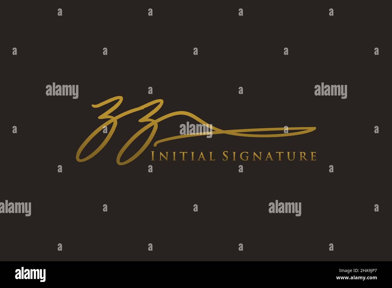 ZZ Letter Signature Logo Template elegant design logo. Hand drawn ...