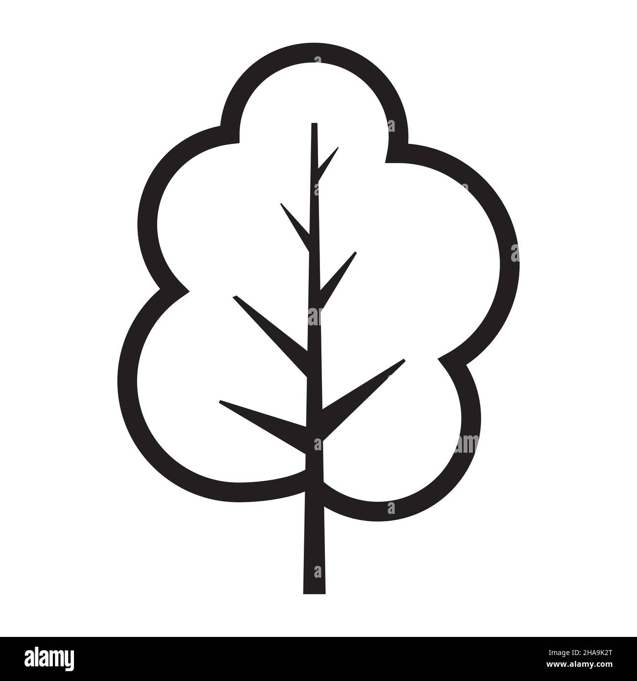 Forest tree icon in simple style on white background. Stock Vector