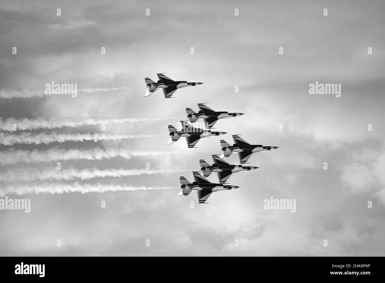 A row of jets flying in the sky in celebration Stock Photo Alamy
