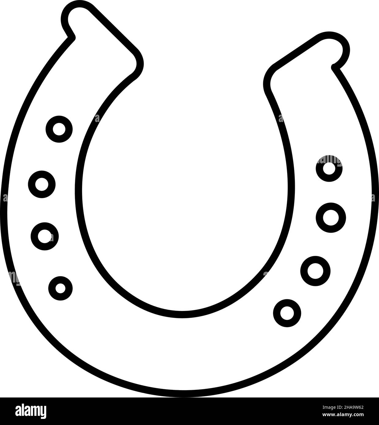 Lucky horseshoe. Luck symbols. Element for design. Horseshoe Icon. Vector illustration in doodle