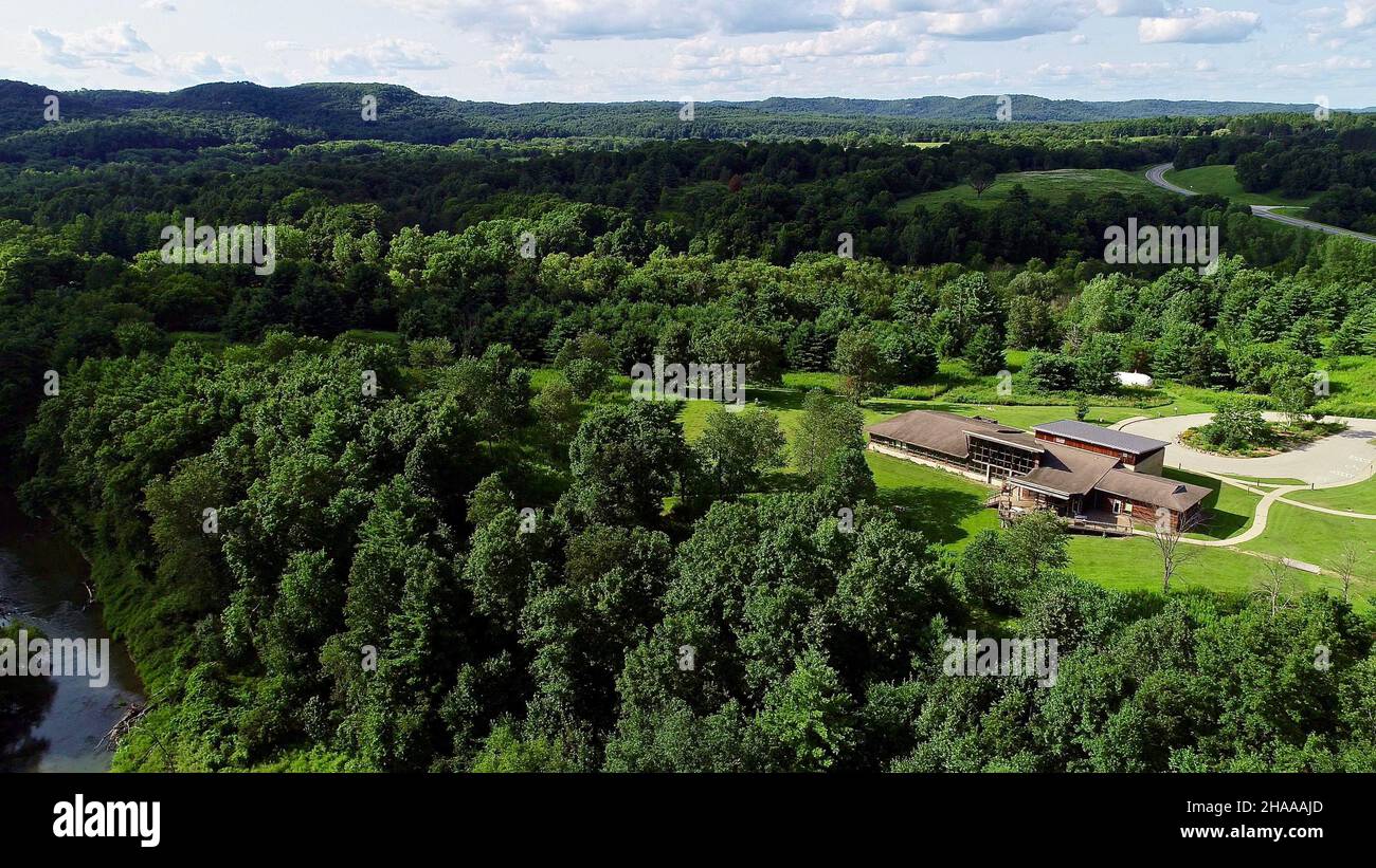 Rockton Wi Aerial view of the Kickapoo Valley Reserve 8,600-acre public land and ...