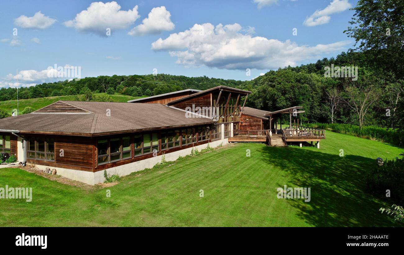 Aerial view of the Kickapoo Valley Reserve 8,600acre public land and