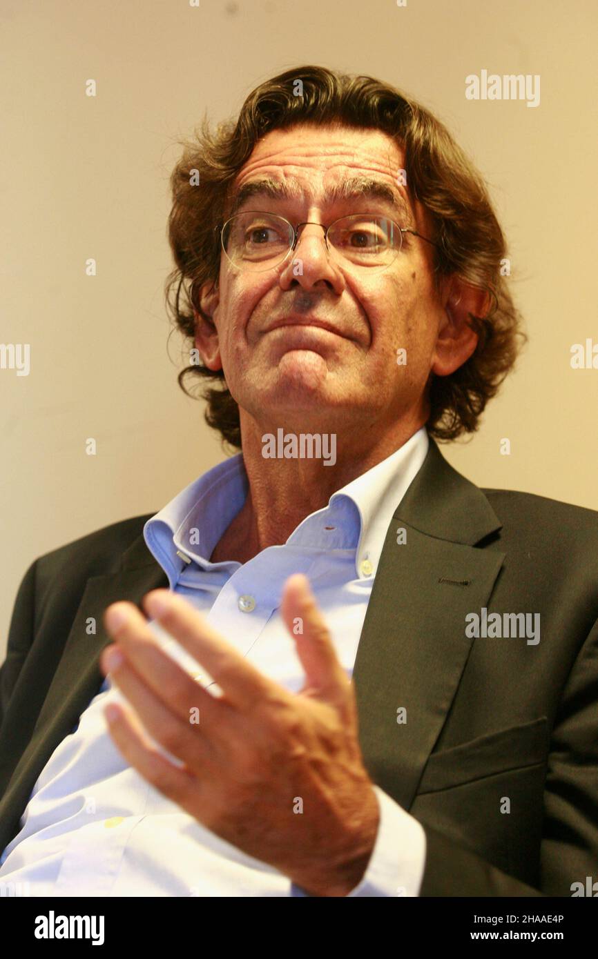 salvador, bahia, brazil - september, 2015: Luc Ferry, philosopher and defender of secular humanism during a lecture in the city of Salvador. Stock Photo