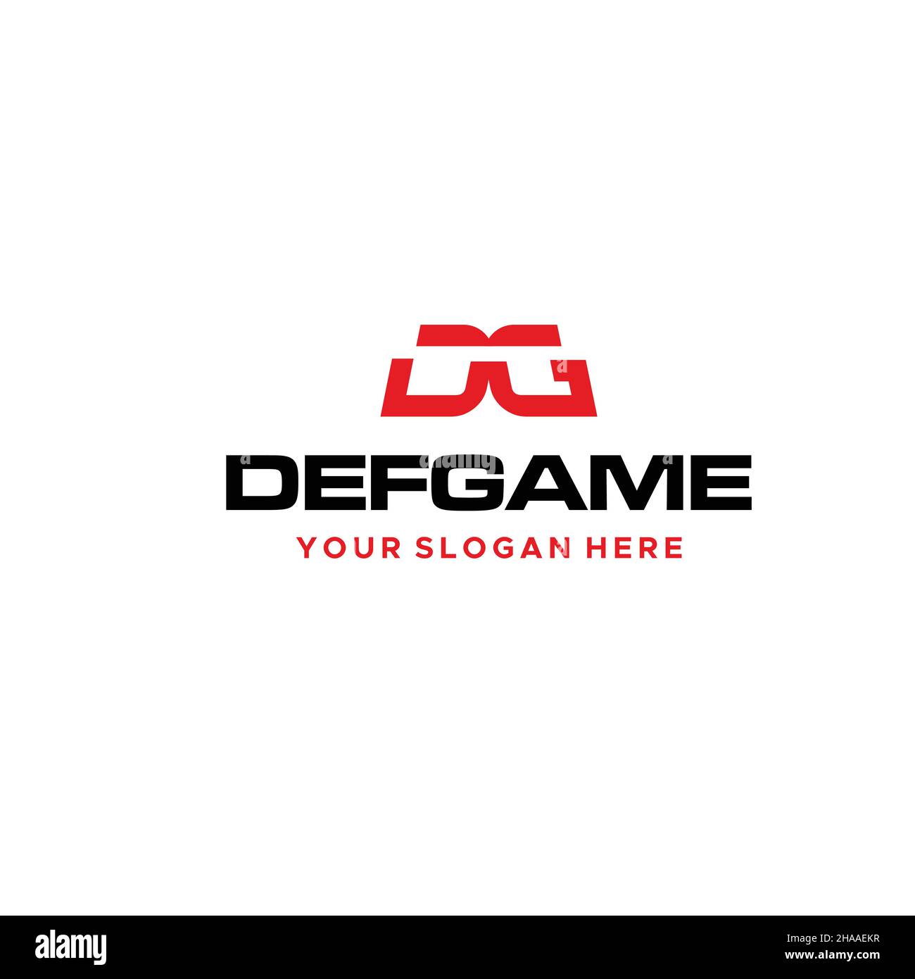 Flat letter mark initial DG DEFGAME logo design Stock Vector