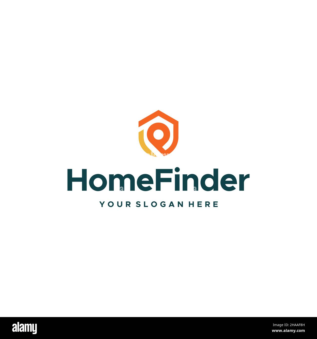 Modern Flat colorful HOME FINDER logo design Stock Vector