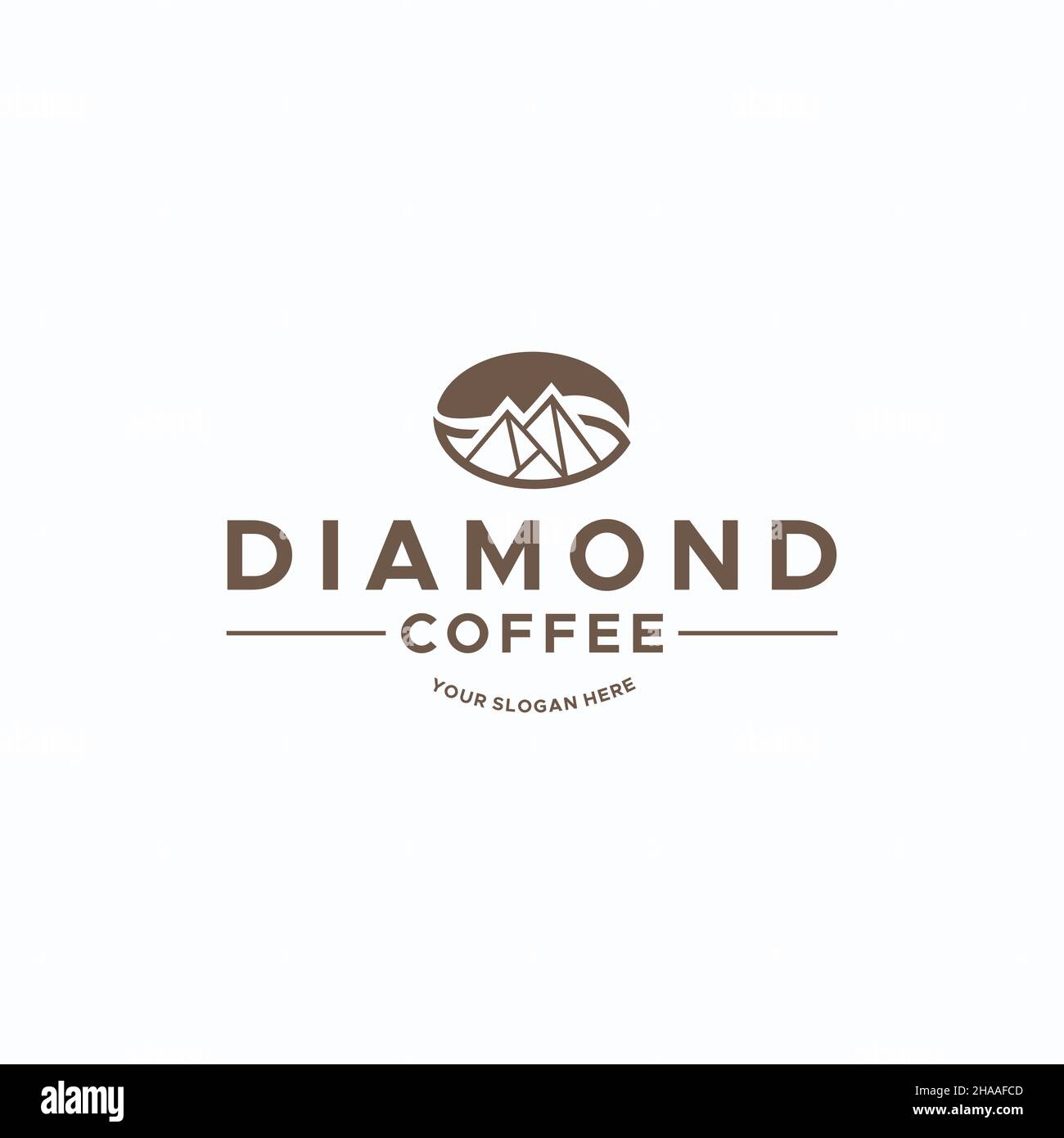 Flat letter mark DIAMOND CAFFEE logo design Stock Vector