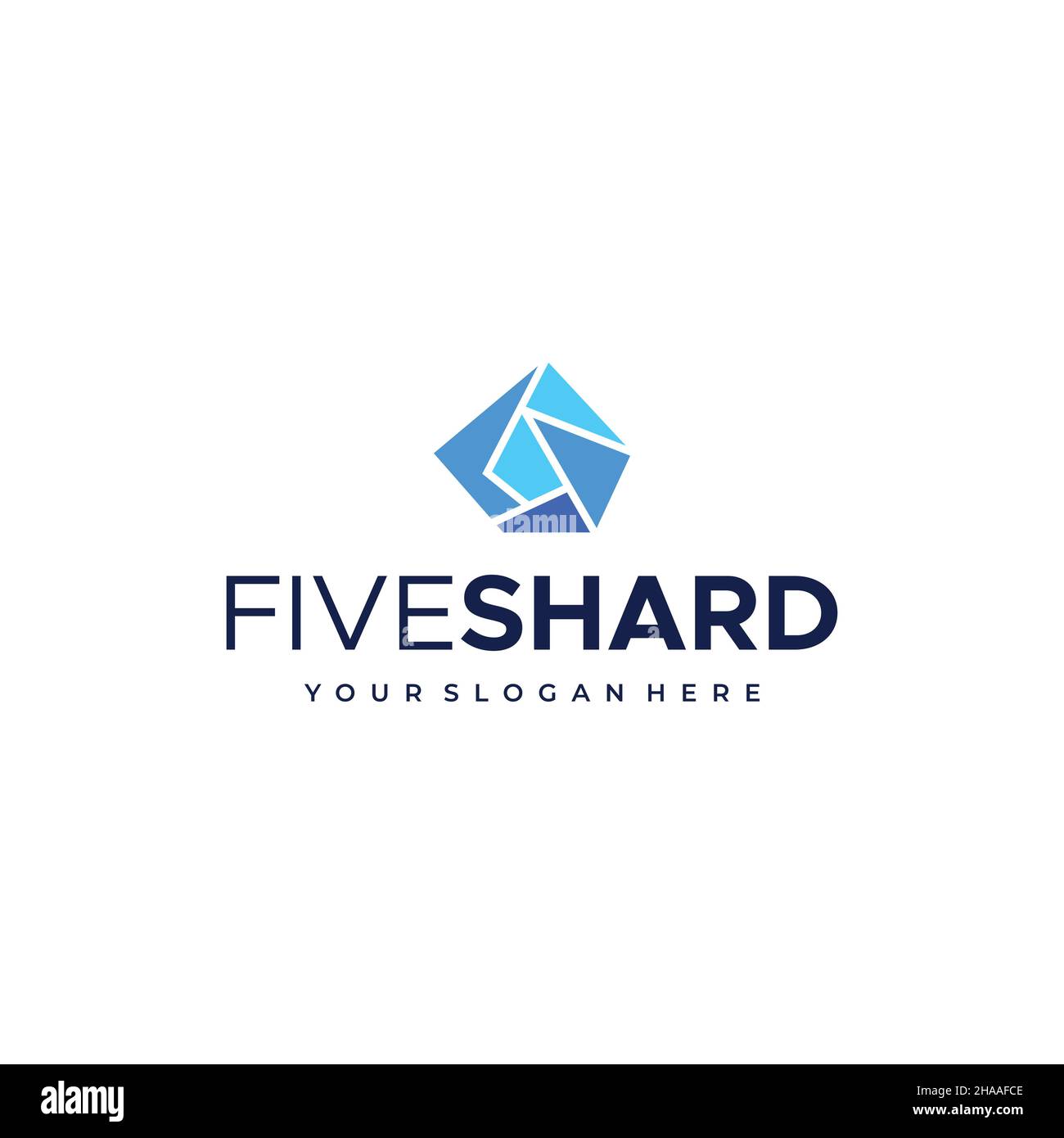 Minimalist flat letter mark FIVE SHARD logo design Stock Vector