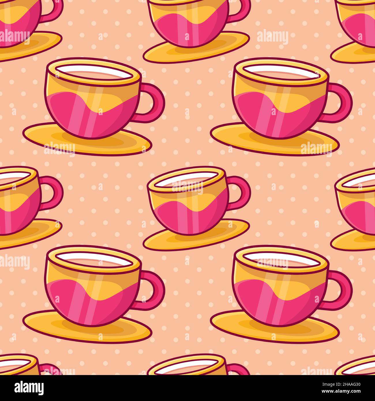 coffee latte seamless pattern vector illustration Stock Vector