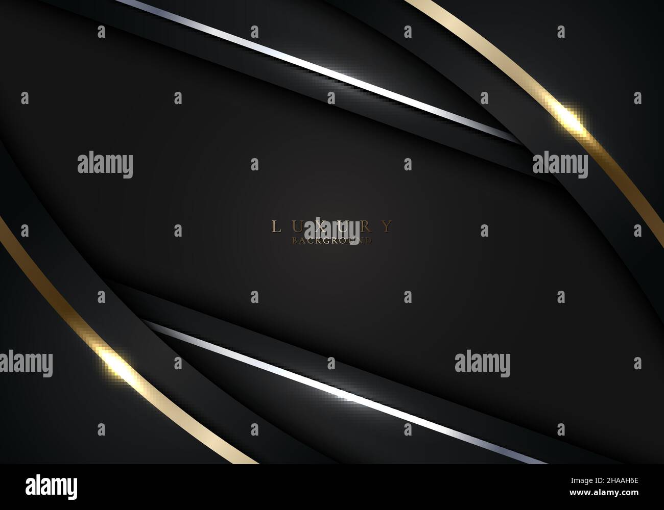 Abstract modern template luxury style black stripes with golden lines ...