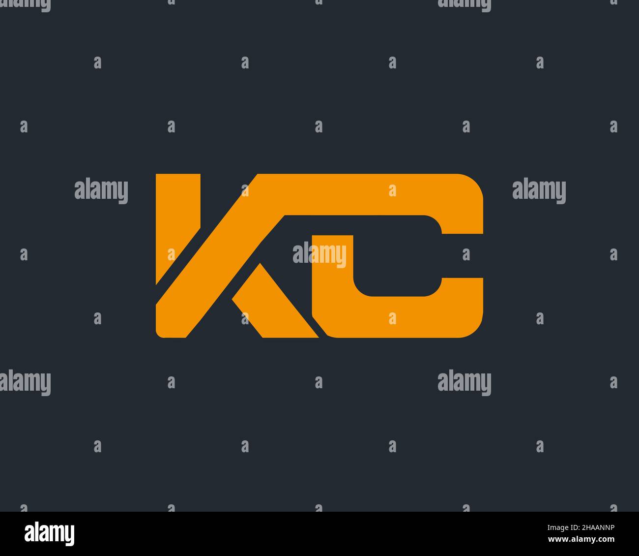 Minimal KC logo design, KC letter logo with modern trendy Stock Vector