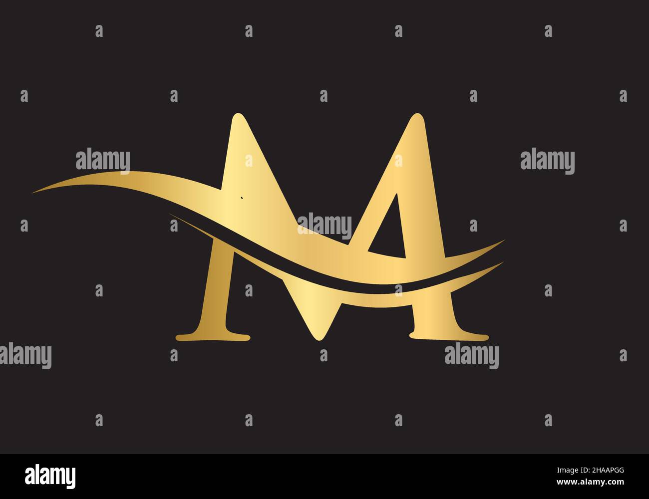 Initial M letter business logo design vector template with minimal and ...