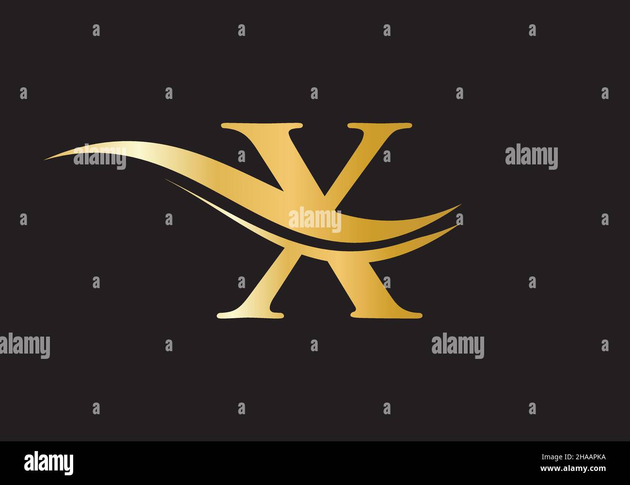 Swoosh Letter X Logo Design for business and company identity. Water ...
