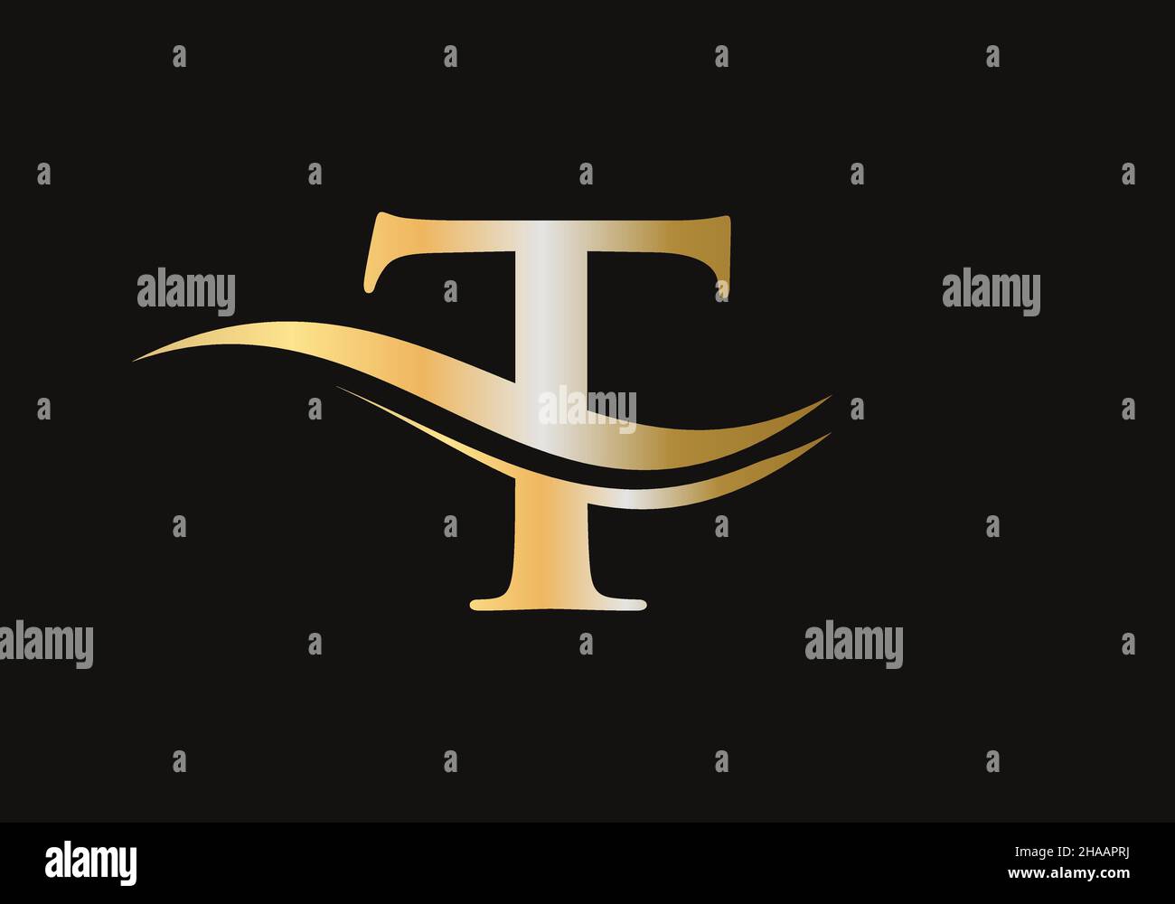 Swoosh letter T logo design. T Logo design with modern trendy Stock ...