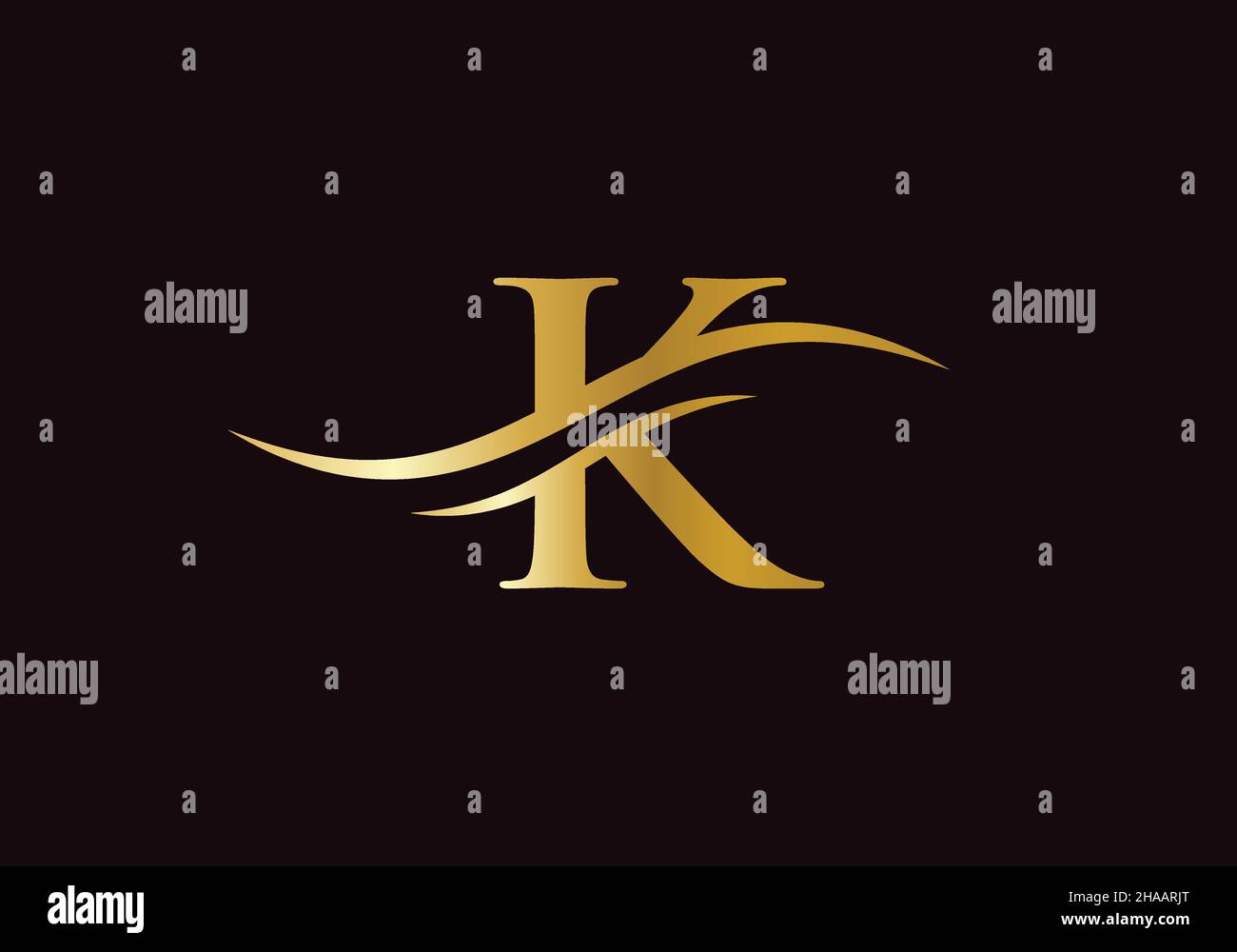 K letter logo design. Premium Letter K Logo Design with water wave ...