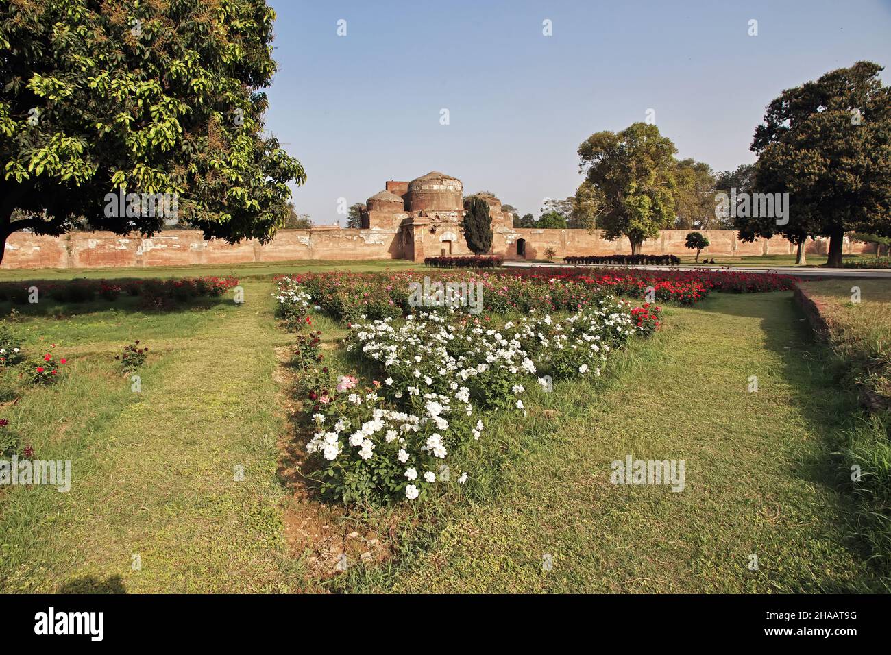 The park of Tomb of Jahangir close Lahore, Punjab province, Pakistan Stock Photo