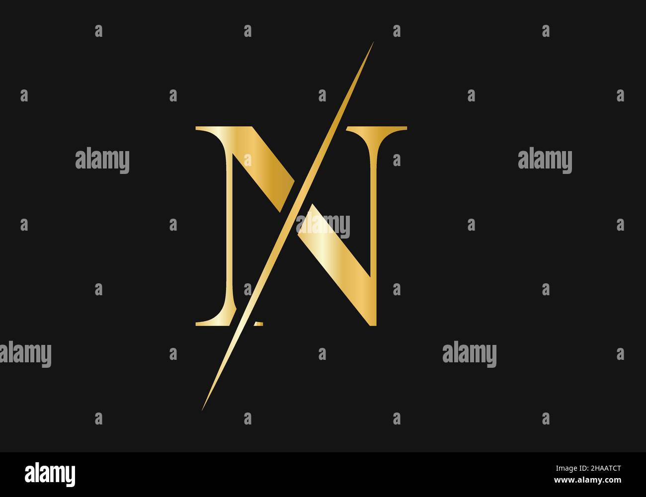 Luxury Letter N Logo Design. Initial  N logo design vector Stock Vector