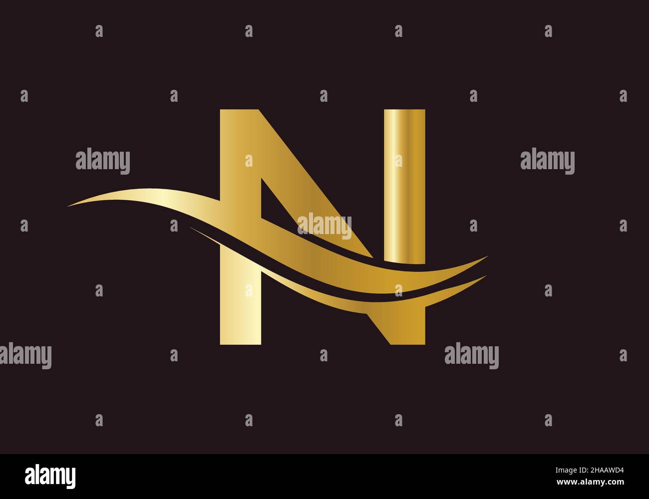Modern N logotype for luxury branding. Initial N letter business logo design vector Stock Vector