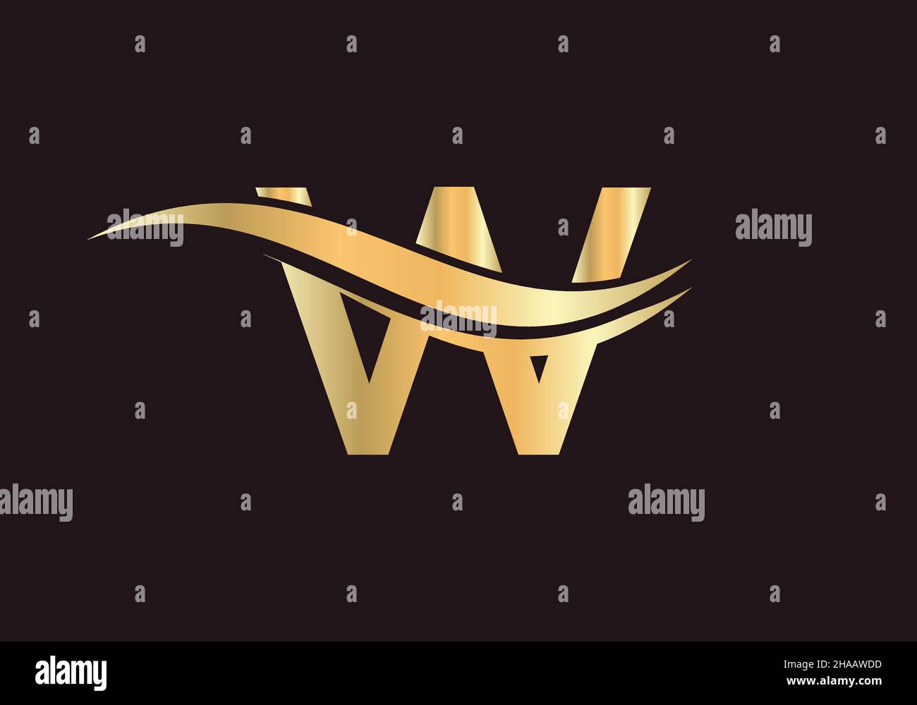 Letter W Logo Design for business and company identity. Creative W letter with luxury concept Stock Vector